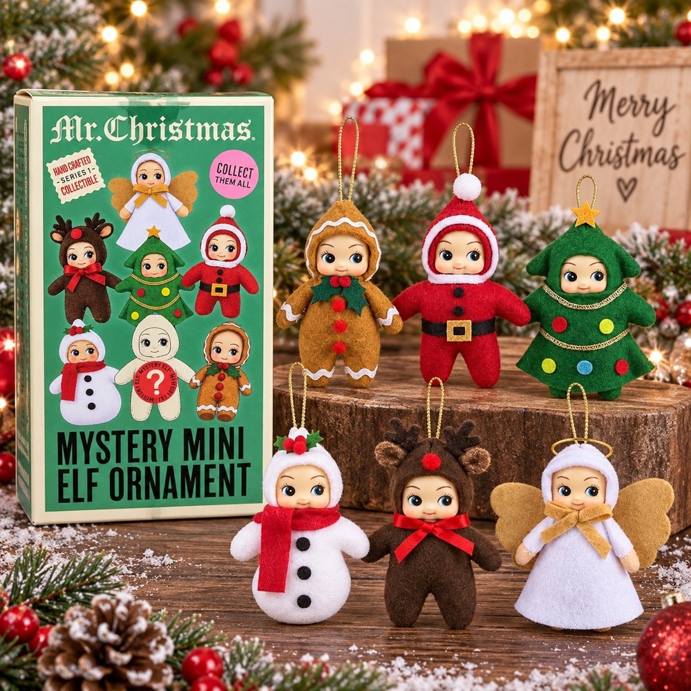 Mr. Christmas Mystery Mini Elf Ornament Series I 4.5in Nostalgic Vintage Style
